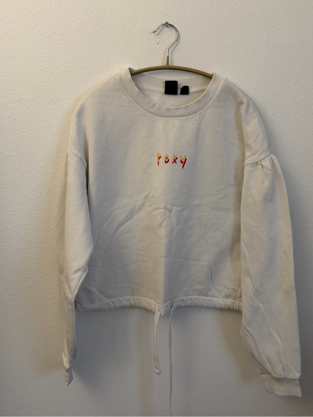 Roxy Cream Cropped Sweatshirt